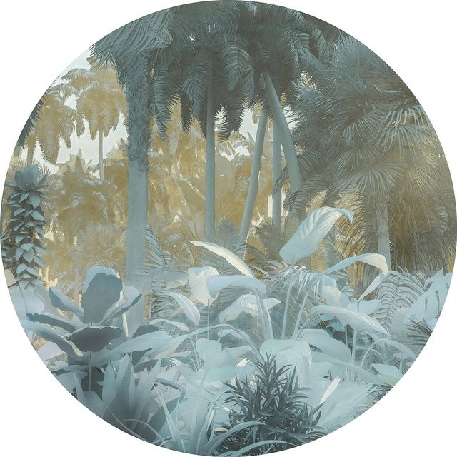 Komar Vlies Fototapete Exotic Jungle Selbstklebend Rund, Durchmesser: 125 cm, Multicolour - Bild 1
