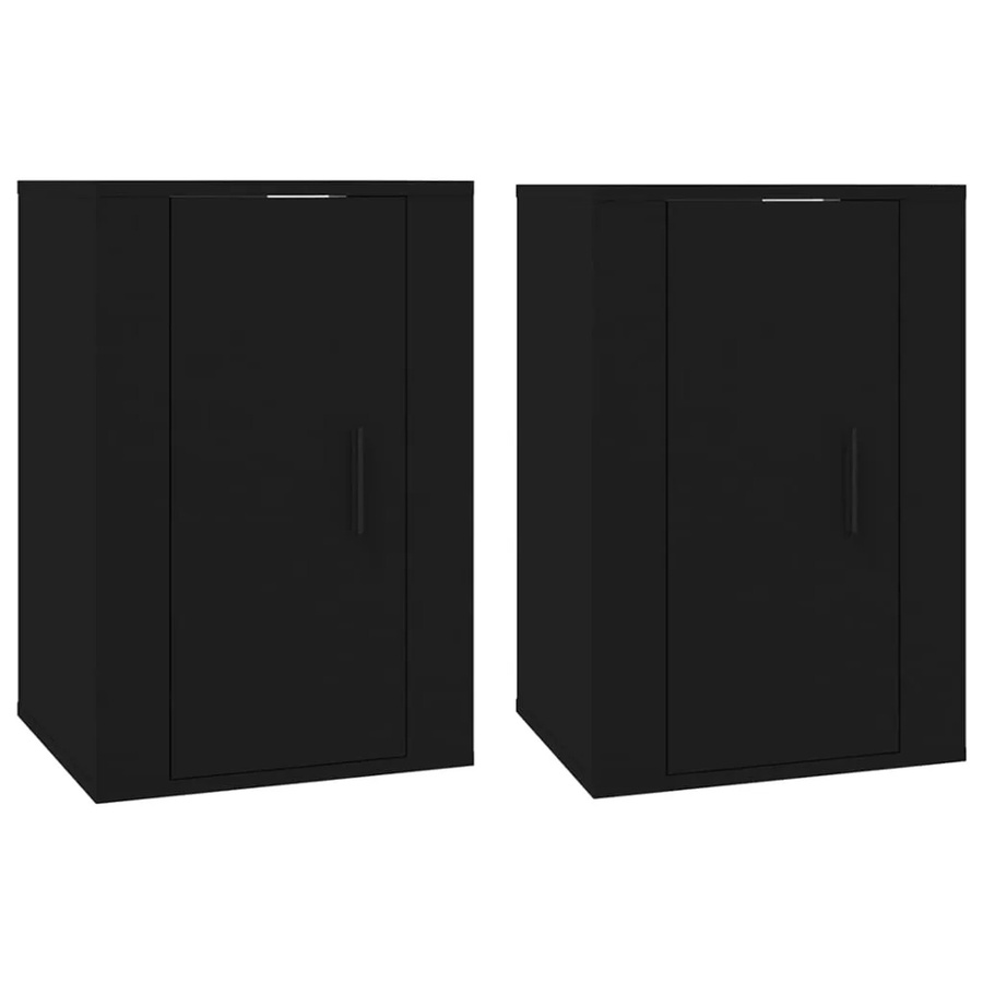 vidaXL TV-Wandschränke 2er-Set Schwarz, klassisch, matt, B/T/H: 40 x 34,5 x 60 cm - Bild 2