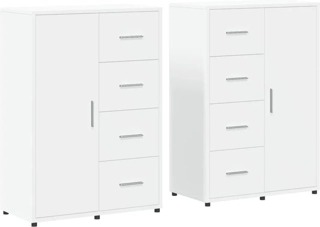 vidaXL Sideboard Set 2 Stück Weiß aus Holzwerkstoff B/T/H: 60 x 31 x 84 cm - Bild 1