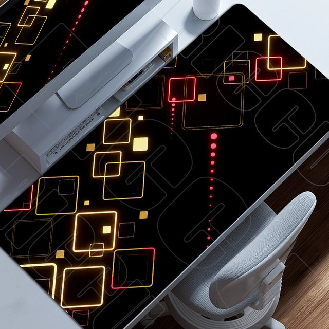Riccu XXL Gaming-Mauspad mit HD-Druck und geometrischem Design in Multicolour als Schreibtischunterlage für PC und Tastatur - Bild 1