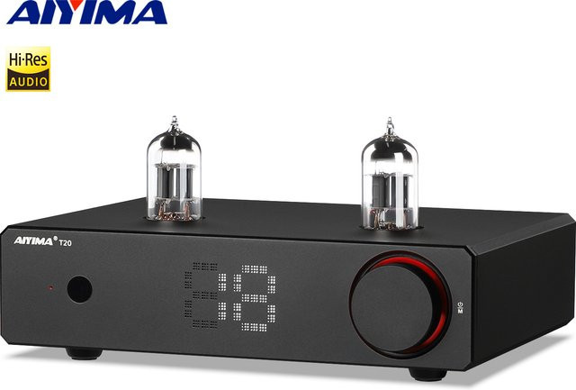 AIYIMA T20 Vakuumröhren-Vorverstärker in Schwarz mit LME49720/OPA1612, XLR/RCA Balanced Eingang und 12V Trigger Ausgang - Bild 1