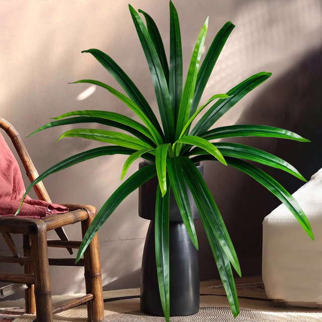 Künstliche Magnolienpflanze Kmitang in Grün, tropische Drachenbaum- und Orchideenblätter als Dekoration für Zuhause und Büro, Höhe: 50 bis 65 cm - Bild 1