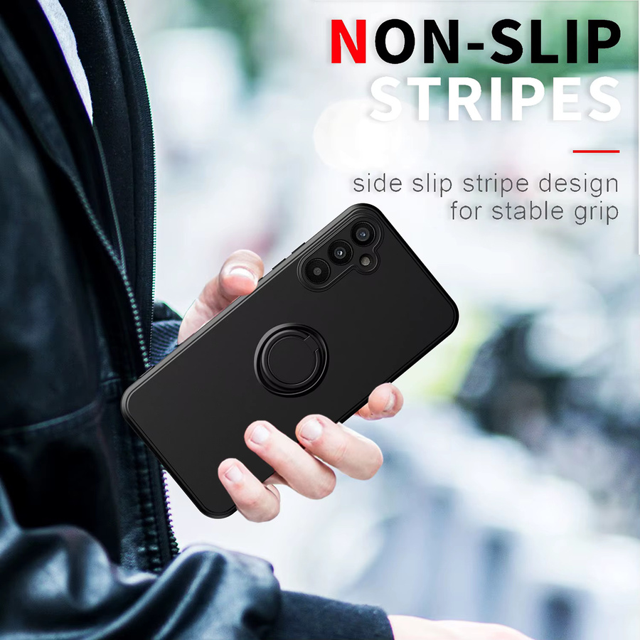 Silikon Handyhülle mit Ringhalter für Samsung Galaxy A03 A04 A05 A22 A23 A33 A52 A71 A72 in Rot und Schwarz - Bild 2