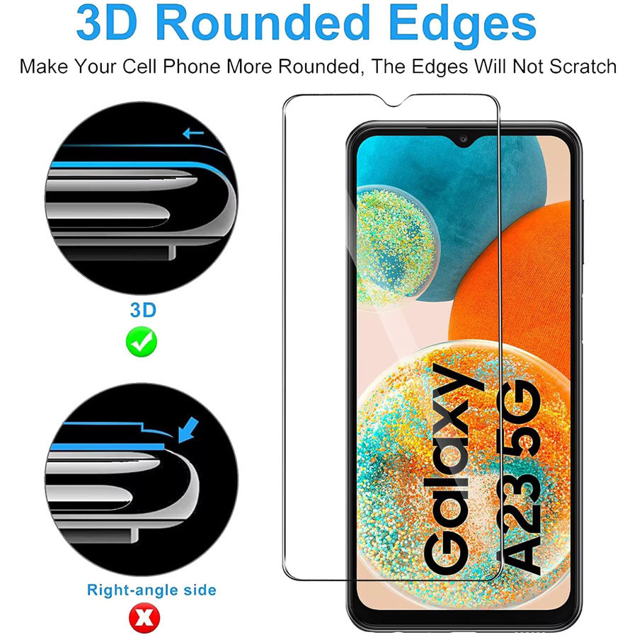 Samsung Galaxy A23 und Galaxy A23 5G Displayschutz aus gehärtetem Glas, 6,6 Zoll, transparent, HD-Folie mit Anti-Fingerabdruck-Beschichtung - Bild 4