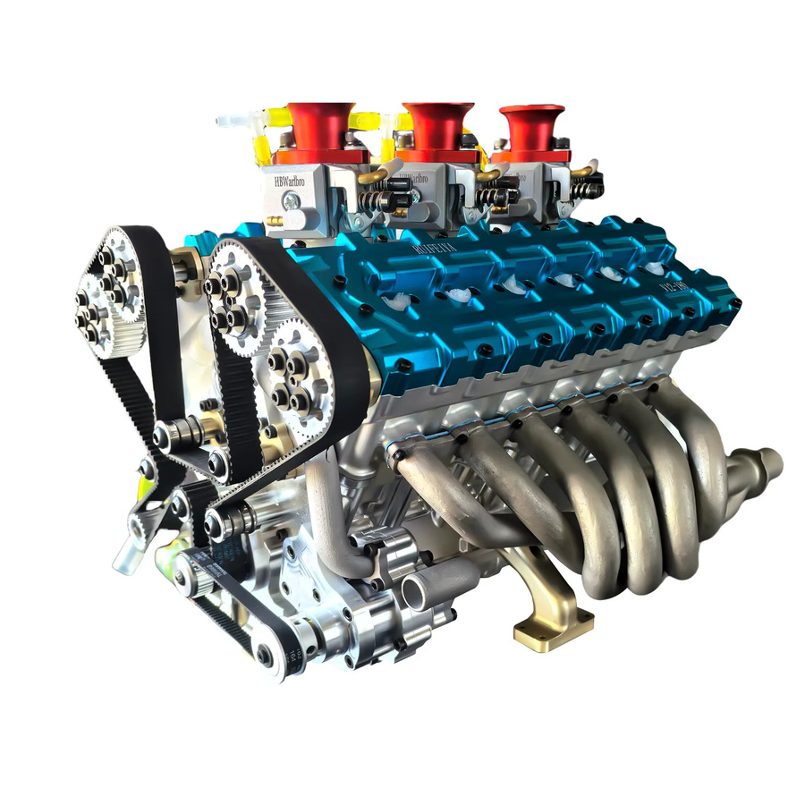 goni 180CC V12 Metall-Viertaktmotor, mit Elektrostart, wassergekühlte Gasversion, 14.000 U/min, simuliertes V12-Motormodell - Bild 2