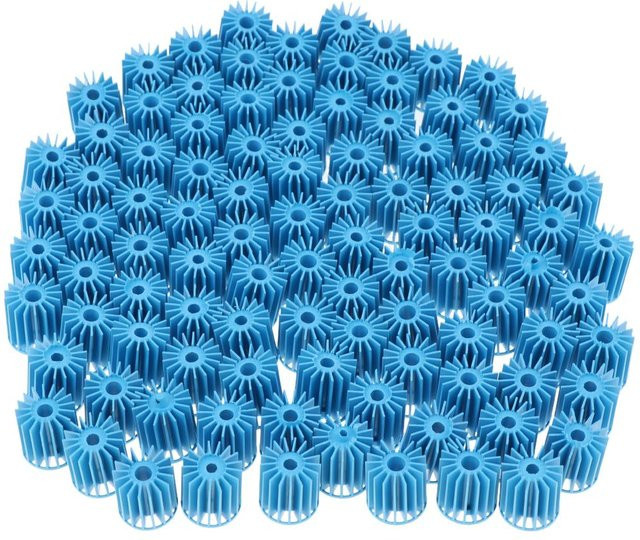 100 Stück Aquarium Bio Bälle in Blau für effiziente biologische Filtration in Koi Fischteichen und Aquarien - Bild 1