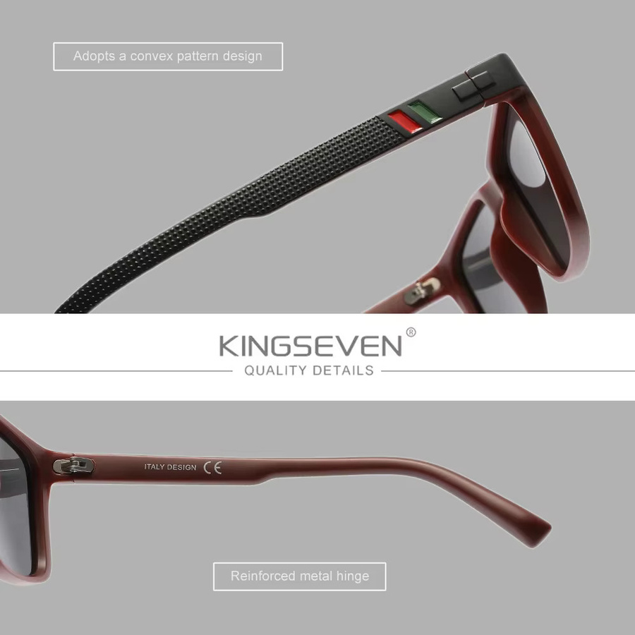 KINGSEVEN Sonnenbrille, Vollrand, Square, Kunststoff, Unisex - Bild 3