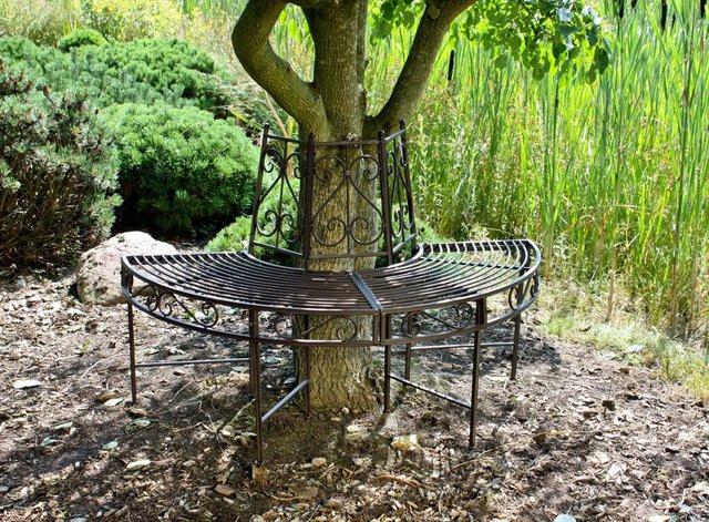 GARDEN PLEASURE Gartenbank Narvi aus Metall in Braun mit Rost-Optik und Ornamenten, B/H/T: 124 x 82 x 63 cm - Bild 2
