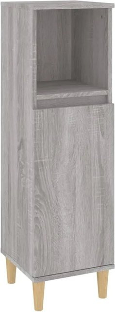 vidaXL Badschrank Sonoma Grau aus Holzwerkstoff und Eukalyptus, B/T/H: 30 x 30 x 100 cm - Bild 1