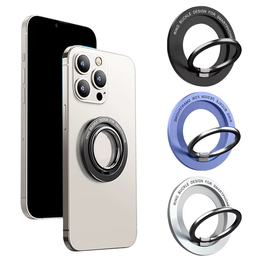 QGhappy Magnetischer Handyhalter für MagSafe mit Metall-Fingerring und faltbarem Ständer in Silber für iPhone 17 16 Pro Max - Bild 4