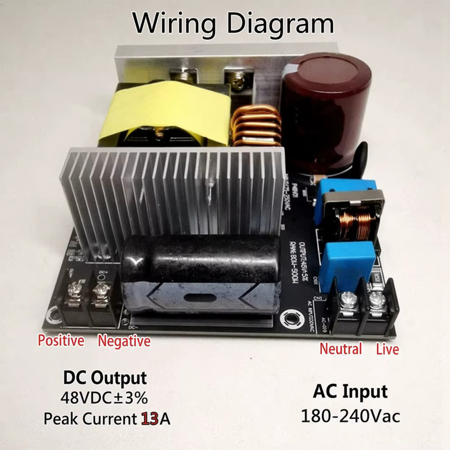 HpLive Hochleistungs-Isolier-DC-Netzteil 48V 600W Schaltnetzteil für Verstärker in Grau und Multicolour - Bild 3