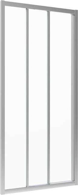Aquabatos Nischenduschtür als 3-teilige Schiebetür aus 6 mm ESG Sicherheitsglas mit NANO Beschichtung, Farbe: Transparent, B: 95 cm, H: 195 cm - Bild 1