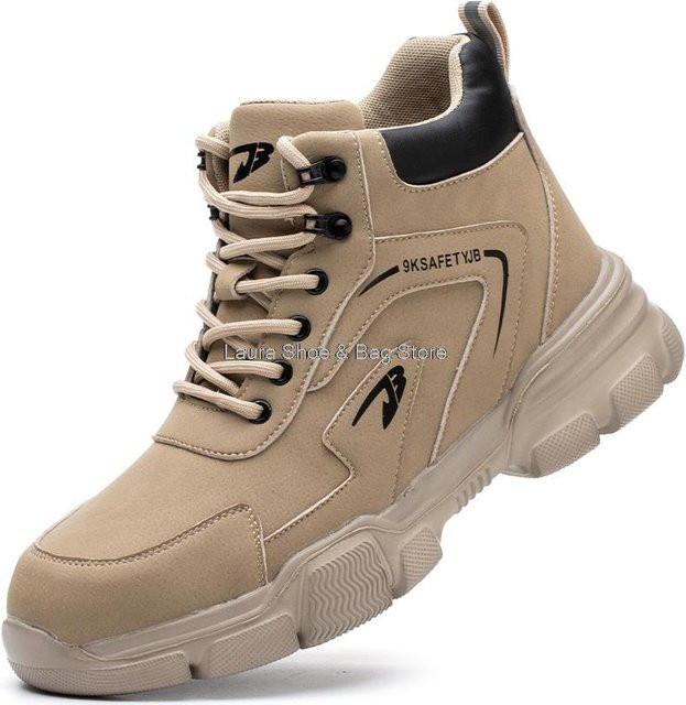 Sicherheitsschutzstiefel Nice Select für Herren in Beige mit Stahlkappe und stichfester Sohle, Größe 37 - Bild 1