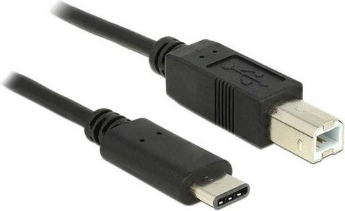 Delock USB 2.0 Kabel mit USB-B und USB-C Stecker Schwarz 0,50 m - Bild 1