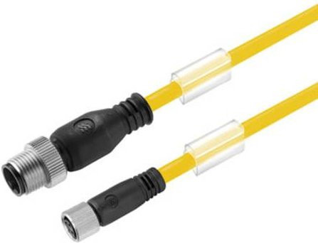 Weidmüller Sensor-Aktor-Steckverbinder M12 Stecker gerade mit Buchse gelb 1,50 m - Bild 1