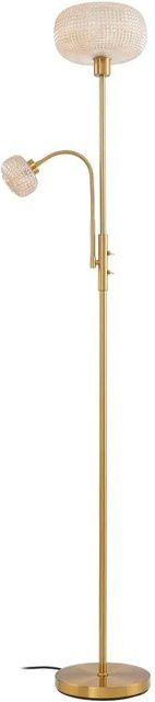 Lindby Stehlampe Aliette Modern Gold Messing 2-flammig aus Metall und Glas Höhe: 180 cm - Bild 1