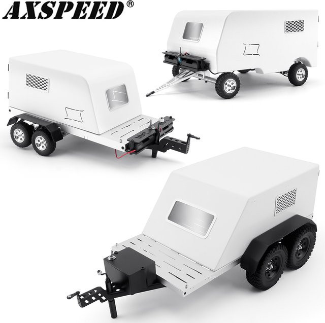 AXSPEED Metall RC Auto Reise Anhänger Hitch Mount Camper Anhänger, 1:18, Zubehör - Bild 1
