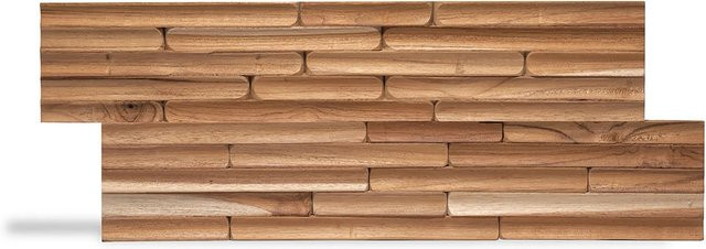 Rebel of Styles Holzverblender UltraWood Concave in Teakholz Braun B: 50 cm, H: 20 cm - Bild 1
