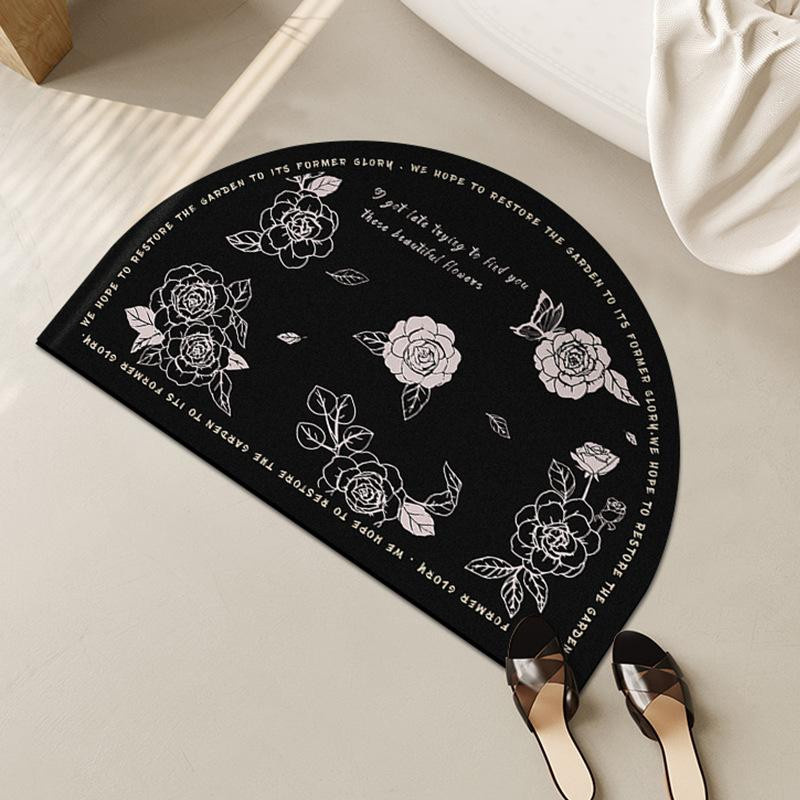 Rutschfeste Kieselgur Saugmatte von Yiran Furniture für Badezimmer und Toilette, Schwarz, Breite: 40 cm, Tiefe: 60 cm - Bild 2