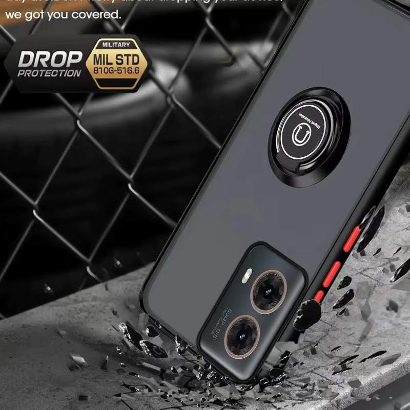 Magnetische Schutzhülle für Motorola G86, G56 und Edge 60 Pro Fusion in Blau mit 360 Grad drehbarer Halterung und mattem Finish - Bild 5