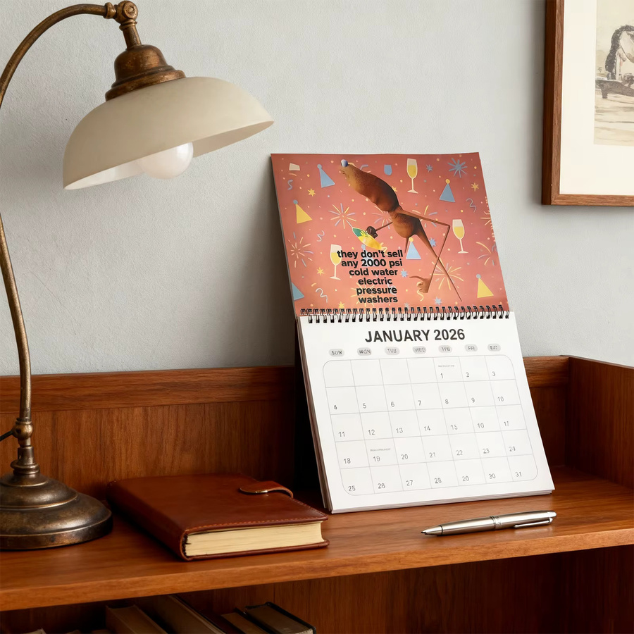 Meme-Wandkalender 2026 Robert The Worm Hängekalender mit Abreißseiten in Gelb - Bild 3