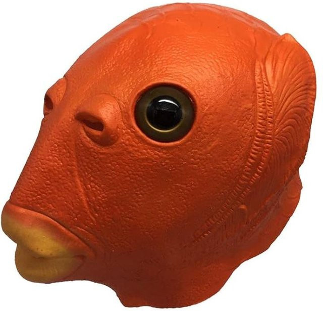 Grünes Fischkopf-Monster-Maske, Fischkopfbedeckung, für Halloween und Karneval - Bild 1