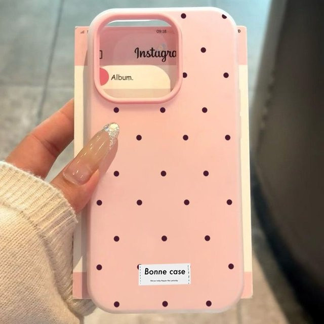 Handyhülle mit Pünktchen-Design für Xiaomi Redmi Note 14 13 12 Pro Plus 5G 12S 11 10 14C 13C in Weiß und Pink, mattes 2-in-1 Cover - Bild 1