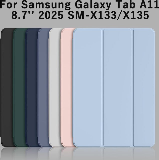 Samsung Galaxy Tab A11 2025 8,7 Zoll Schutzhülle Flip Case mit Magnetischem Ständer aus PU Leder in Lila - Bild 1