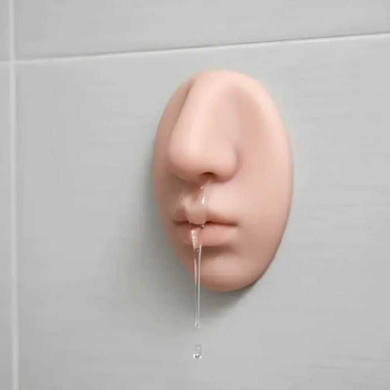 Multiyilego Wandmontierter Seifenspender in Nasenform aus Silikon und Kunststoff, Farbe: Pink - Bild 5