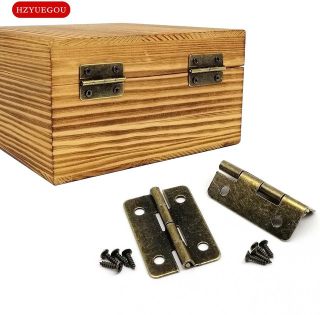 12 Stück HZYUEGOU Holzkistenscharniere in Antik-Messing mit Schrauben, B/H: 30 x 21 mm - Bild 1