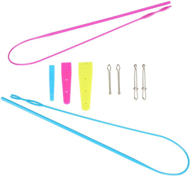 GoolRC Einfädler-Set Kordelzug-Ersatzwerkzeug für DIY-Näharbeiten, 9 Stück, pink und multicolour - Bild 1