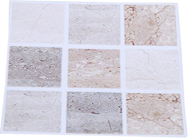 mfySpace Mosaik Fliesen Transfer Aufkleber Geometrisch Quadratisch Beige, 18 Stück, B/H: 10 x 10 cm - Bild 1