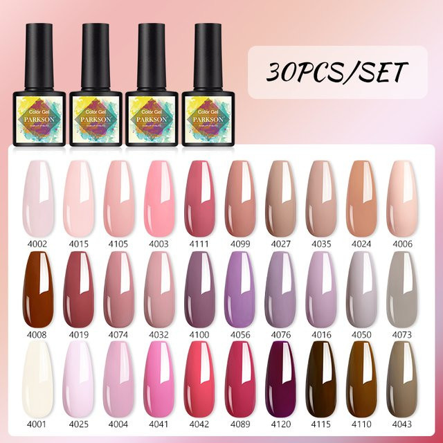 Parkson Nagellack Gel, Rosa, Blau, Schimmernd, 30 Teile Set - Bild 1