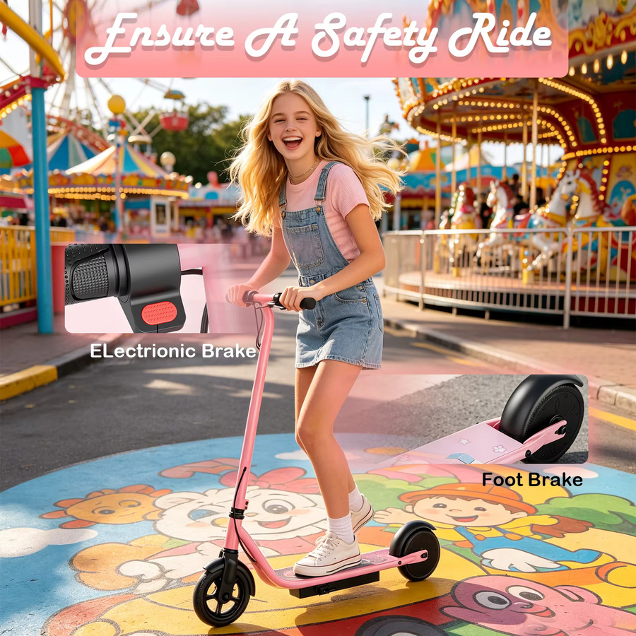 AOVOPRO LB65PRO Elektroroller für Kinder, Rosa Schwarz, E-Scooter - Bild 2