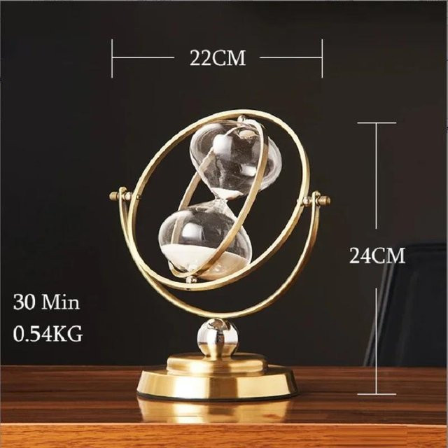 Yiran Furniture Sanduhr aus Metall im skandinavischen Design als dekorative Retro-Sanduhr für Büro und Wohnzimmer - Bild 1