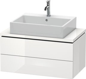 Duravit Waschtischunterschrank Compact L-Cube in Weiß Hochglanz mit 2 Schubladen, B: 82 cm, T: 47,7 cm, H: 40 cm - Bild 1