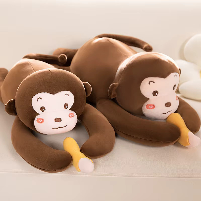 YUZHINUO Affe Plüsch Puppe Kissen, Braun, Tiere - Bild 4