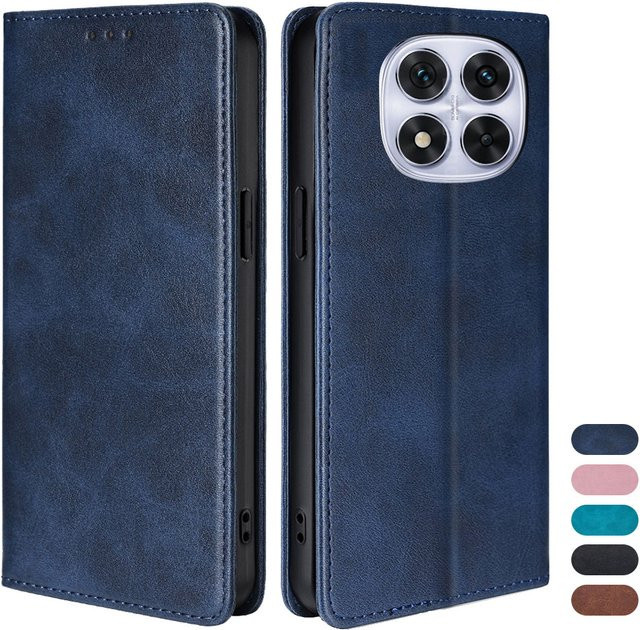 Xiaomi Ledertasche Book Case für Redmi Note 14 Pro Flip in Blau mit Multi-Karten-Abdeckung - Bild 1