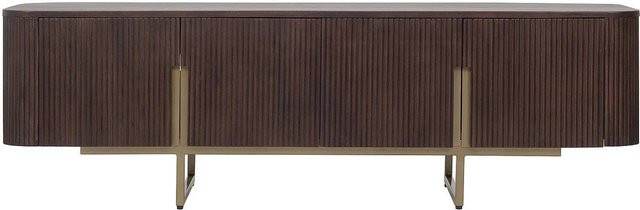 Maison Céphy TV-Board Doliya im Art Déco Stil aus Mangoholz und vergoldetem Metall, Farbe: Natur und Gold, Breite: 160 cm - Bild 1