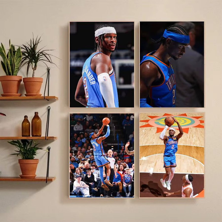 S-Shai G-Gilgeous-Alexander Poster, selbstklebender Kunst-Aufkleber aus wasserfestem Papier in Mehrfarbig, Rechteckig - Bild 2