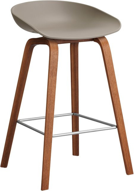 HAY About A Stool AAS 32 Hocker in Beige mit Eichenholz oder Walnussholz und Polypropylen - Bild 1