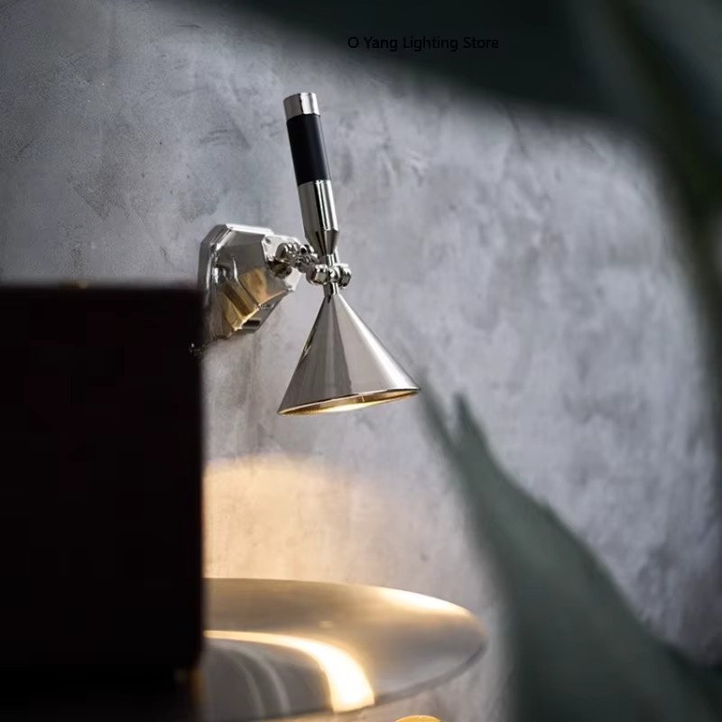 JIANKEXING Industrielle LED-Wandlampe aus Metall in Silber, verstellbarer Wandstrahler mit GU10 Fassung für Schlafzimmer und Flur - Bild 5