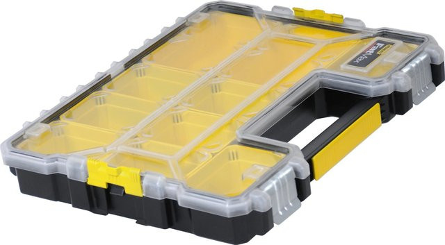 Stanley FatMax Profi-Organizer Sortimentskoffer mit 10 flachen Fächern, Gelb/Transparent, B: 44,6 cm, T: 7,5 cm, H: 35,7 cm - Bild 1