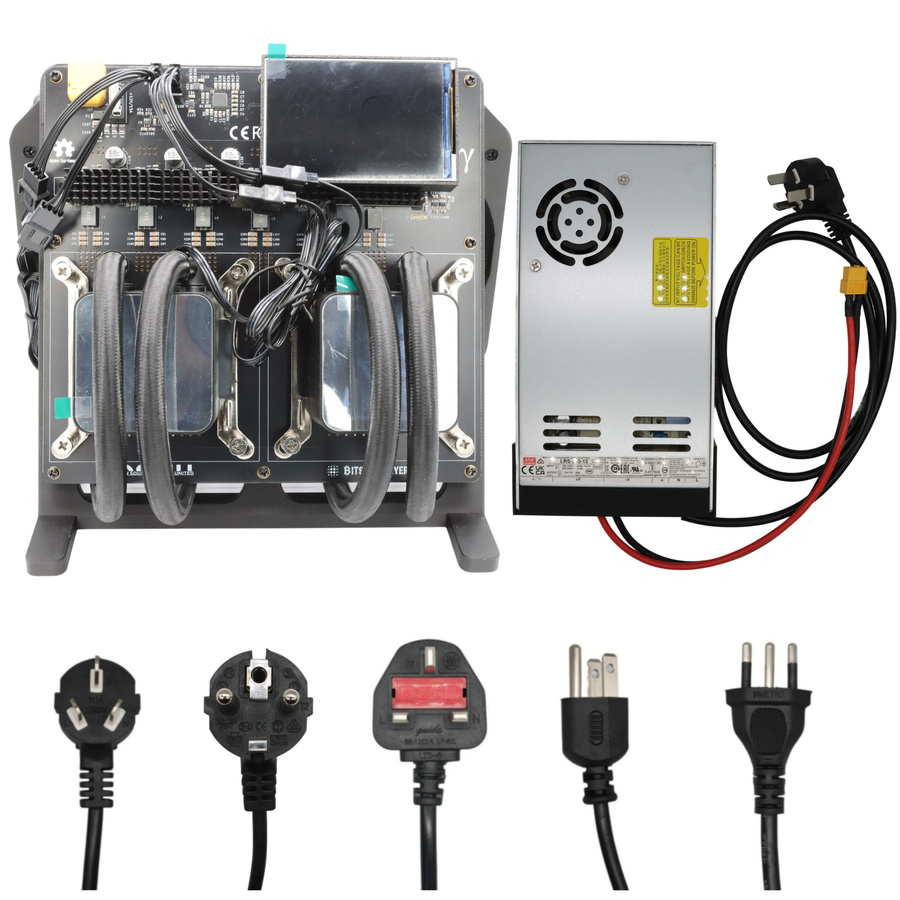 NerdOctaxe Rev3.1 Hydro 13,8 Th/s Bitcoin Solo Miner mit 3,5-Zoll-Display und Mean Well Netzteil in Schwarz - Bild 6