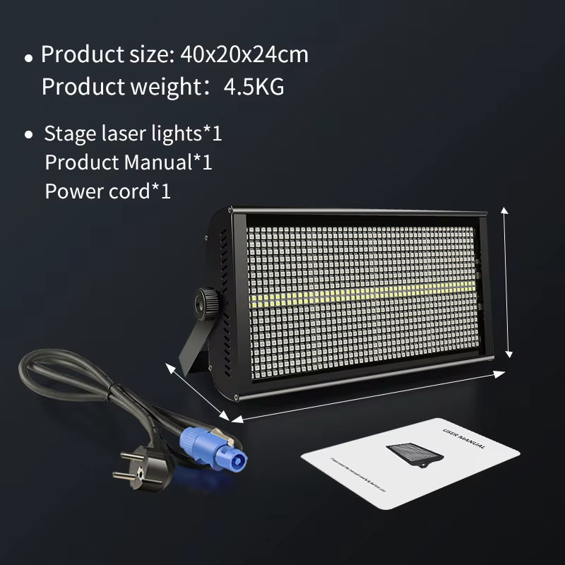 200 W LED RGBW 4 in 1 Wall Washer Bar mit 48 Zonen, DMX-Steuerung, Blitzlicht und 8000 K Weiß für DJ und Bühnenbeleuchtung, Schwarz - Bild 3