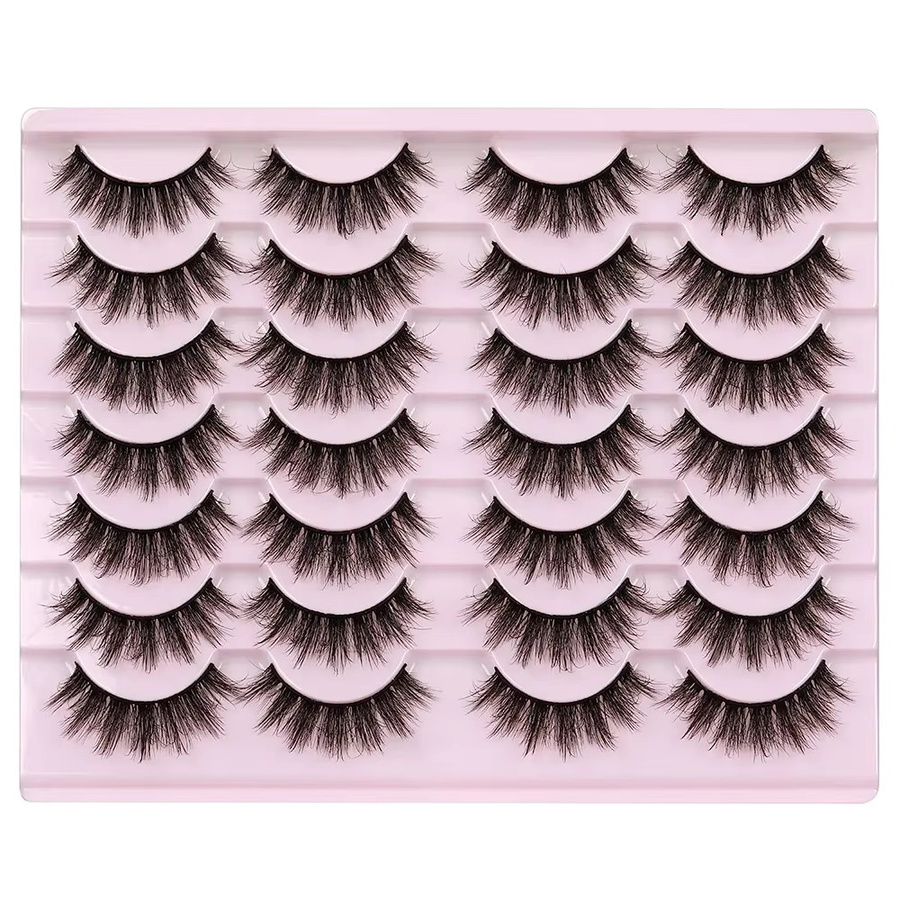 JIEFUXIN Kunstwimpern, 14 Paar, Black, 16mm, Natürlicher Look - Bild 6