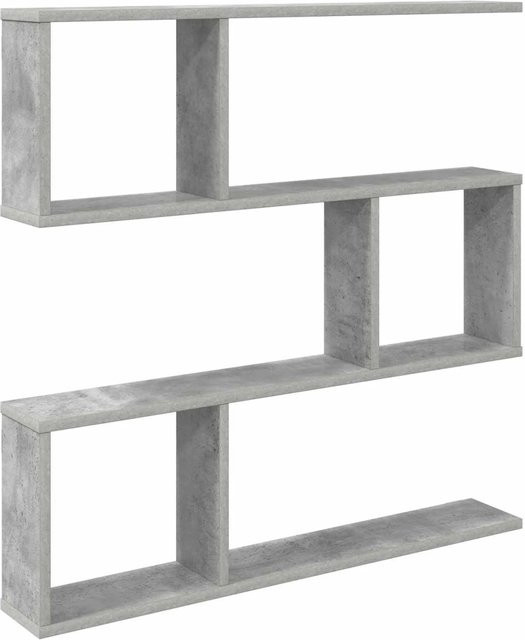 vidaXL Wandregal in Betongrau aus Holzwerkstoff, Modernes Design für dein Wohnzimmer, B: 80 cm, T: 12 cm, H: 79,5 cm - Bild 1