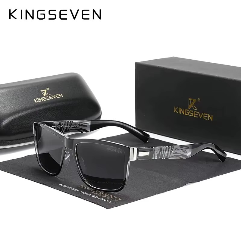 KINGSEVEN Sportsonnenbrille, rechteckig, Zebra Muster, multicolor, Unisex - Bild 2