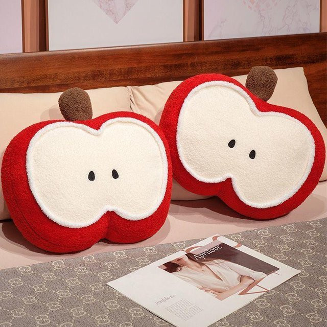 Joyful toys Apfel Stofftier-Puppe als niedliches Kissen in Weiß und Rot, B/H: 50 x 40 cm - Bild 1