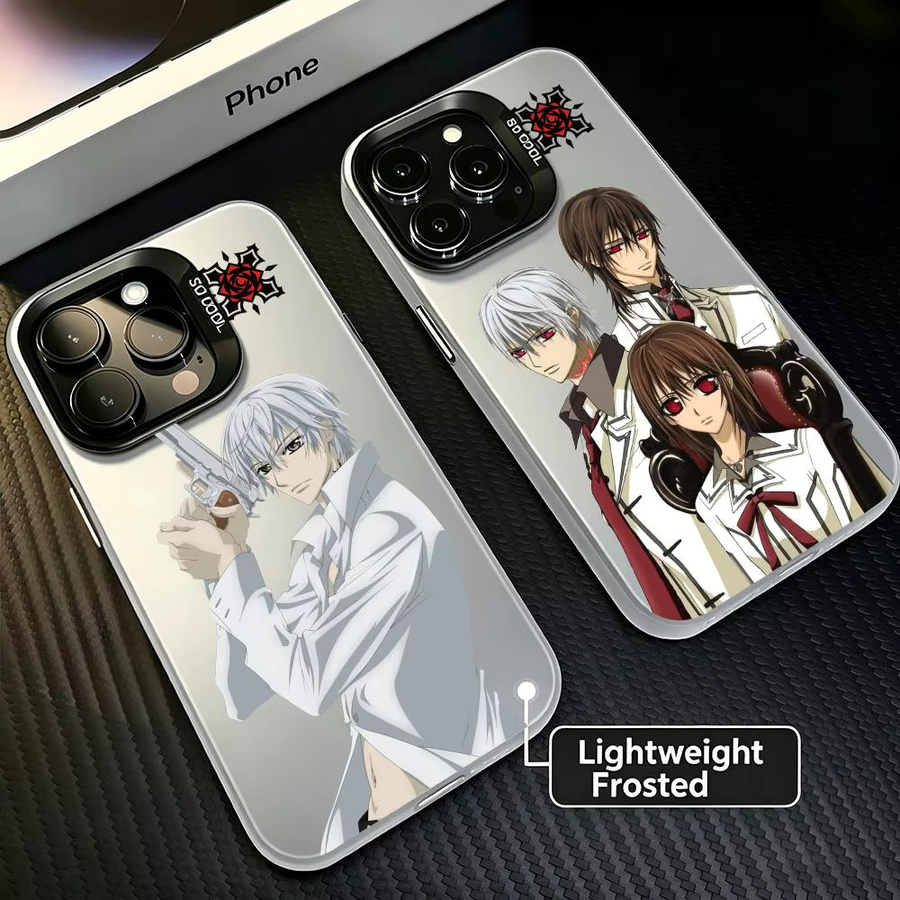 Anime V-Vampire K-Knight Handyhülle für iPhone 13 14 15 16 17 Pro Max in Schwarz und Multicolour, stoßfeste matte Hartschale - Bild 3